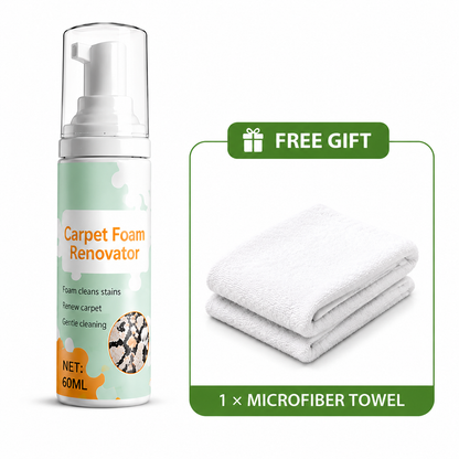 Last Day Special Price ! Buy 1 Get 1 Free Waterless Carpet Foam Stain Remover with Towel