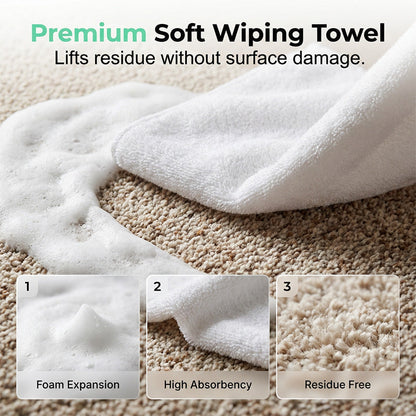Last Day Special Price ! Buy 1 Get 1 Free Waterless Carpet Foam Stain Remover with Towel