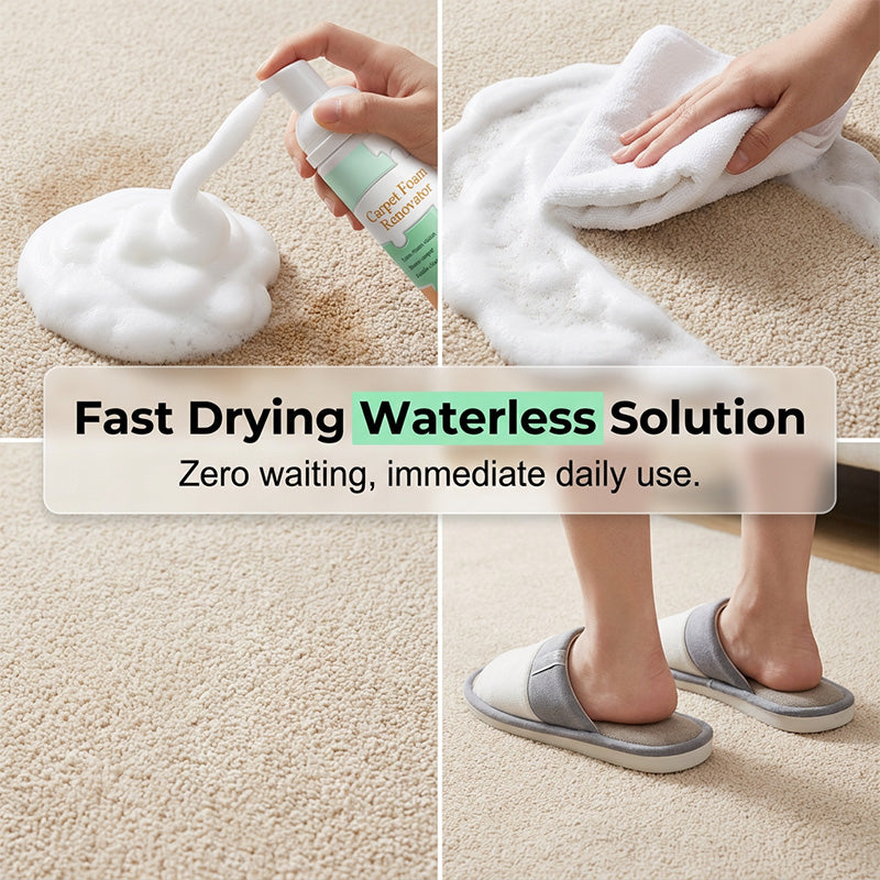 Last Day Special Price ! Buy 1 Get 1 Free Waterless Carpet Foam Stain Remover with Towel